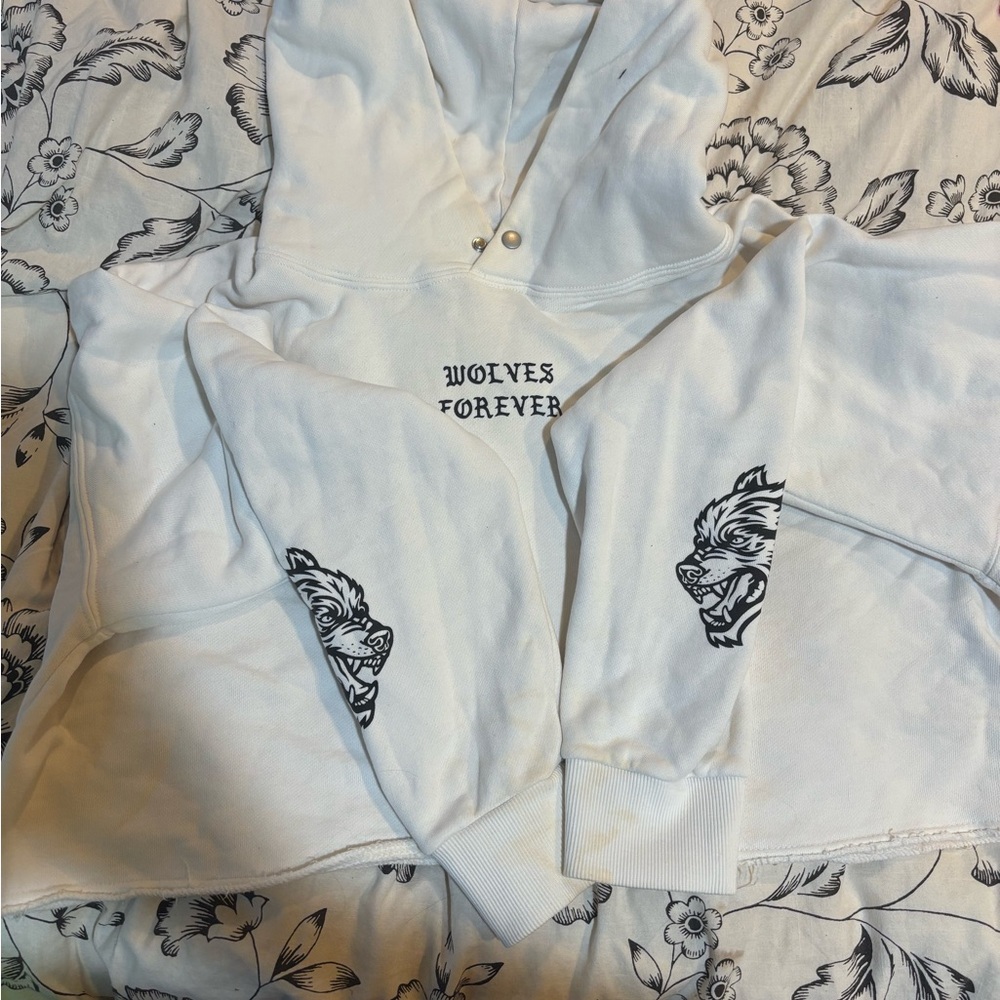 Darc Sport White Hoodie with Black Graphics